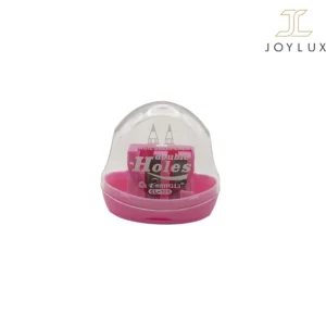 تراش دوقلو آرایشی در رنگ صورتی با طراحی زیبا و کاربردی.