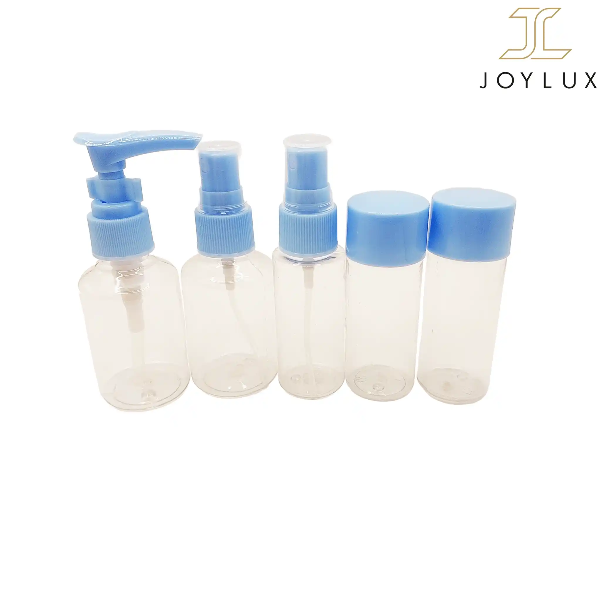 ست ظرف مسافرتی آرایشی ۵ تکه با درب آبی