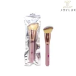 براش آرایشی مدل M3 با دسته صورتی و سری کرمی طلایی