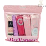 پک ۵ عددی کرم مرطوب‌کننده دست Miss Vanessa با طرح‌های متنوع و رایحه‌های خوشبو