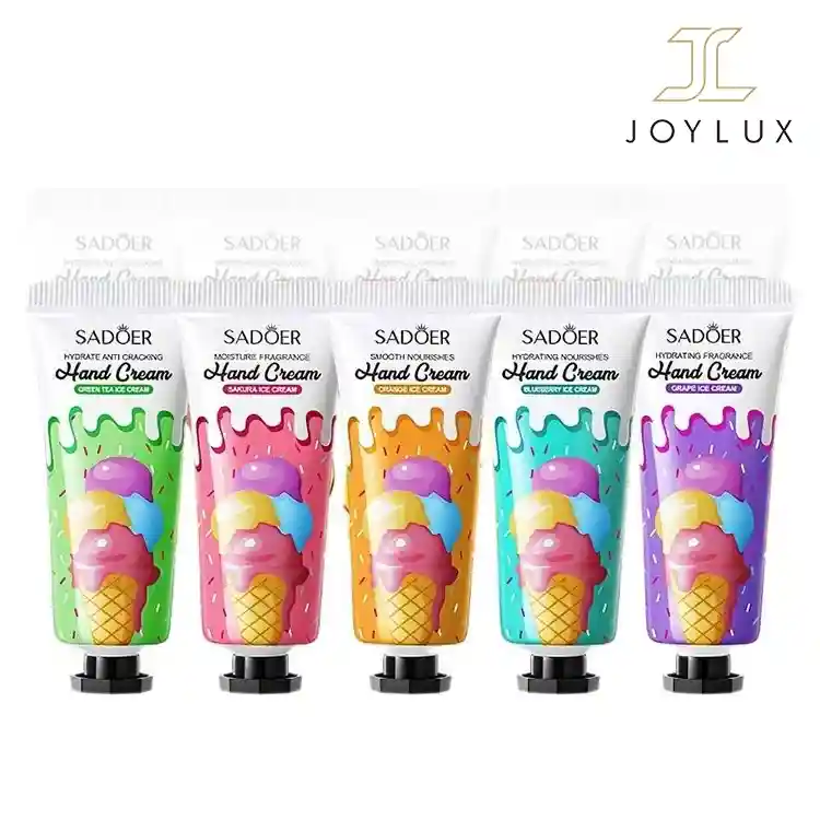 پک ۵ تایی کرم مرطوبکننده دست سادور Ice Cream – نمای تکی پنج تیوپ کرم مرطوبکننده دست سادور مدل Ice Cream بیرون از بستهبندی