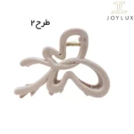 کلیپس پروانه‌ای براق زنانه رنگ بژ روشن