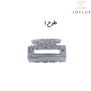 کلیپس مستطیلی طرح پلنگ سفید کرم مدل طرح 1